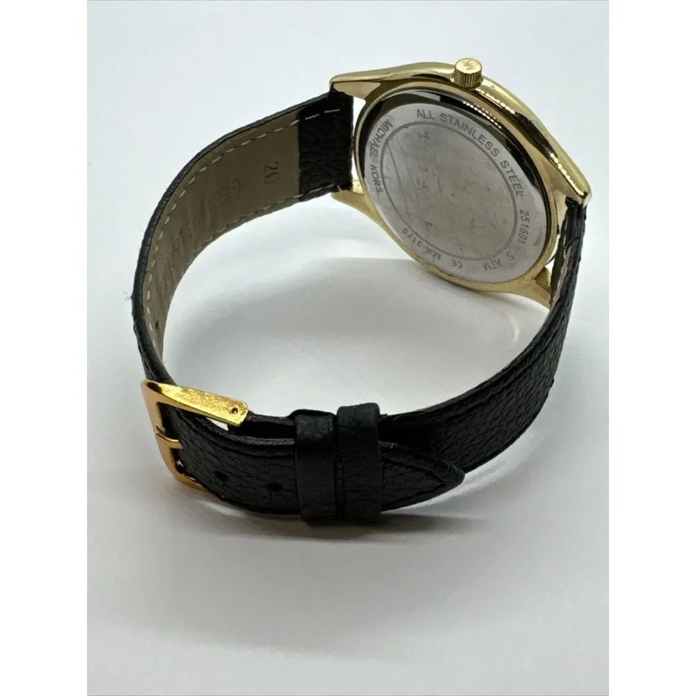 Michael Kors Runway MK3179 Women's Black Leather Analog Dial Quartz Watch JNA444